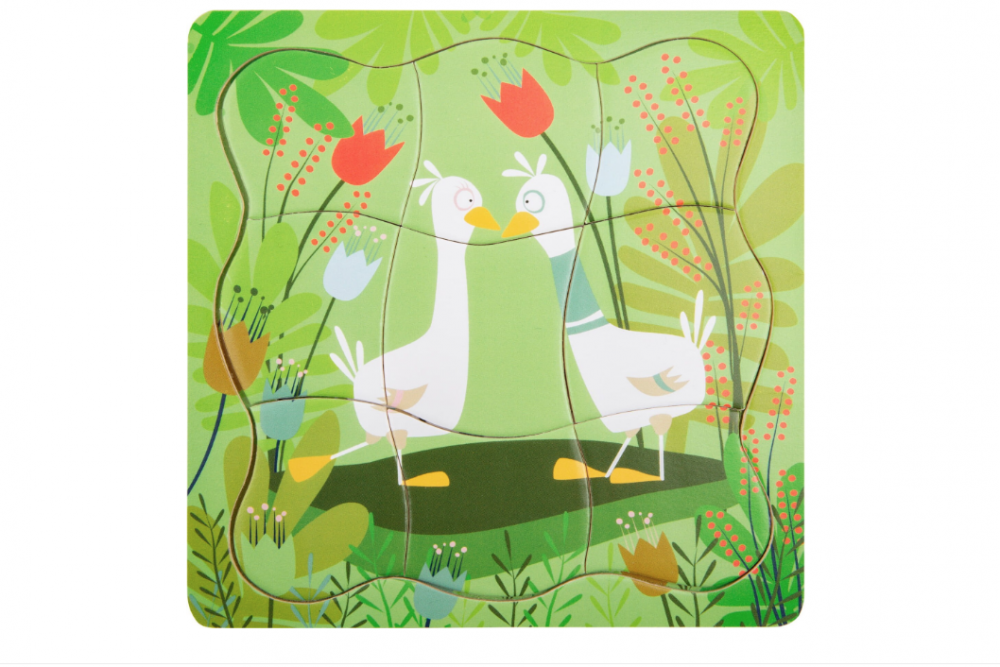 Puzzle, Small Foot Design, Lemn, 4 straturi, 15 x 15 x 1.5 cm, Multicolor [1]