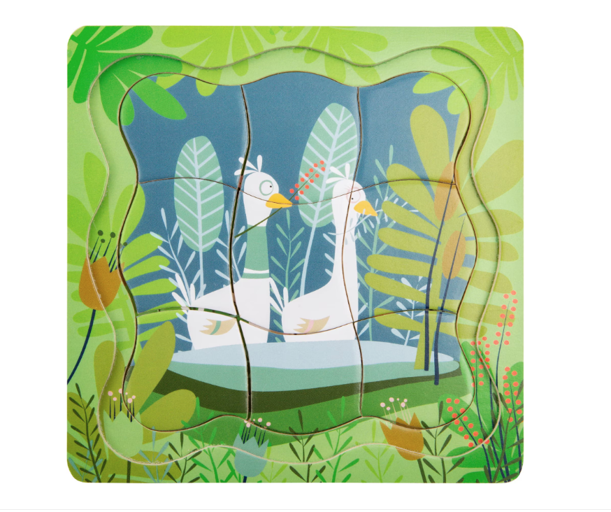 Puzzle, Small Foot Design, Lemn, 4 straturi, 15 x 15 x 1.5 cm, Multicolor [2]