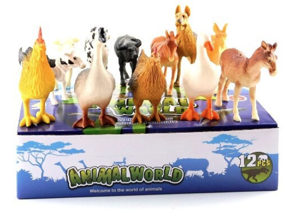 Set educativ 12 figurine animale de ferma, 3 ani+, Multicolor [2]