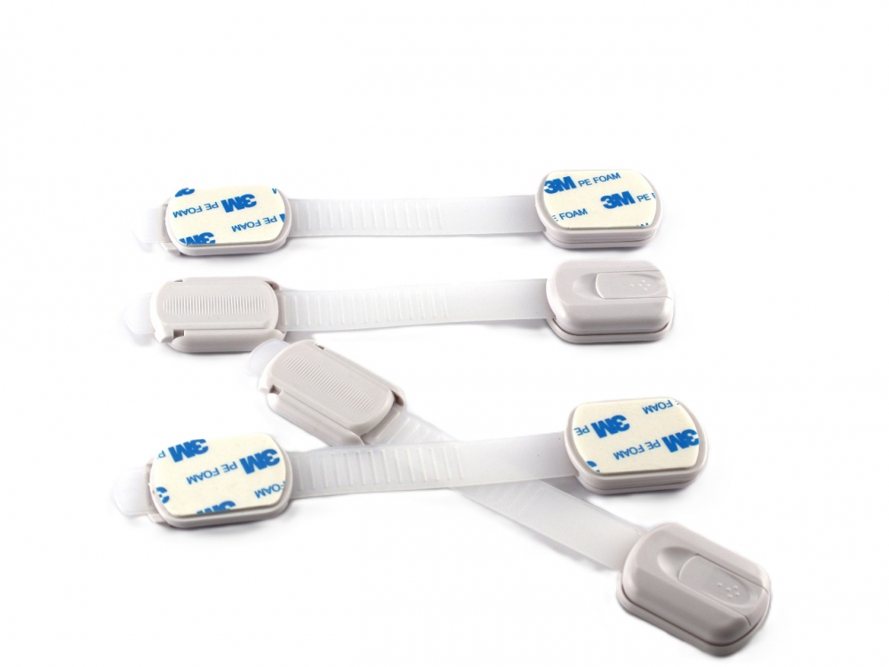 Sistem de Blocare Usi, Sertare, Frigider pentru copii, set de 4 blocatoare ajustabile [1]