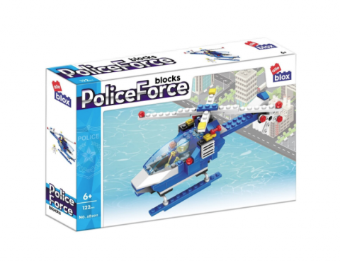JUCARII SIGURE - Set constructie elicopter de politie Alle Blox, 122 piese plastic