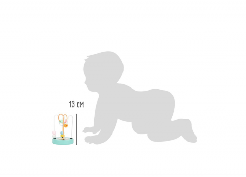 Circuit cu margele, jucarie educativa din lemn, culori pastel, jucarie copii 1 an+ [2]