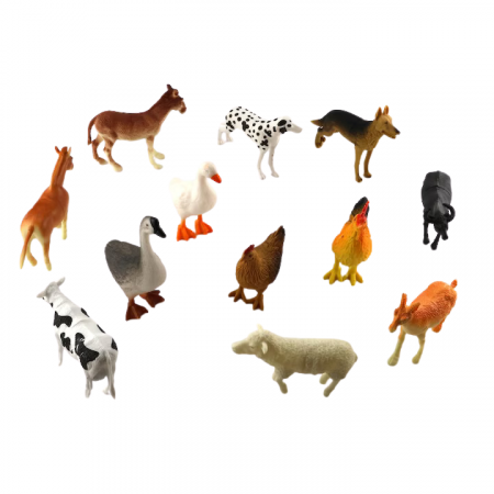 Set educativ 12 figurine animale de ferma, 3 ani+, Multicolor [3]