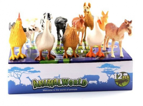 Set educativ 12 figurine animale de ferma, 3 ani+, Multicolor [1]