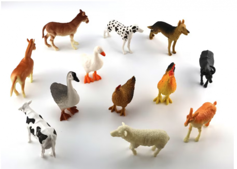 JUCARII SIGURE - Set educativ 12 figurine animale de ferma, 3 ani+, Multicolor