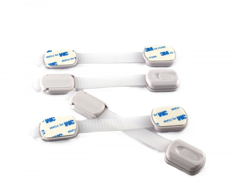 Protectii mobilier - Sistem de Blocare Usi, Sertare, Frigider pentru copii, set de 4 blocatoare ajustabile