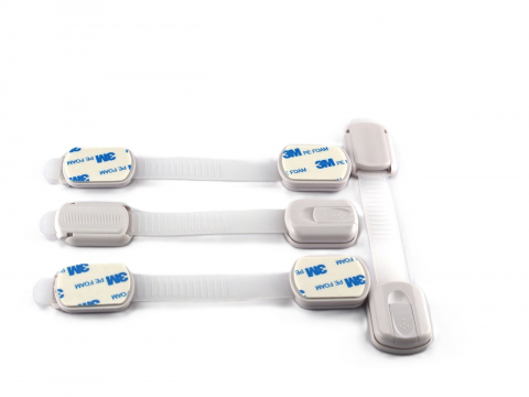 Sistem de Blocare Usi, Sertare, Frigider pentru copii, set de 4 blocatoare ajustabile [1]