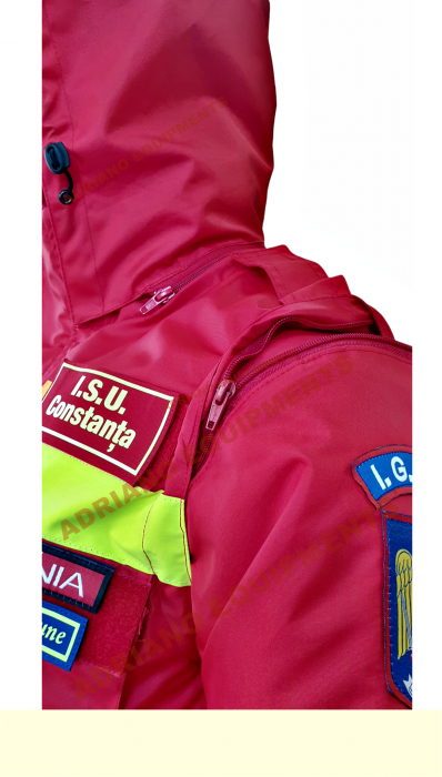Scurta Parka Smurd cu maneci,gluga si mesada detasabila si cu benzi reflectorizante [8]