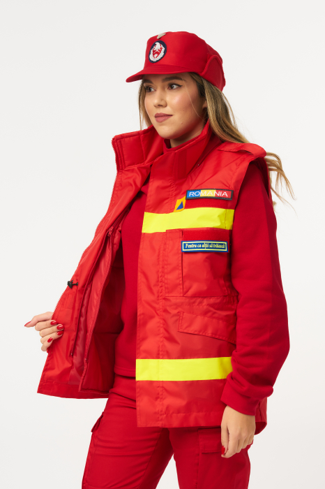 Scurta Parka Smurd cu maneci,gluga si mesada detasabila si cu benzi reflectorizante [11]