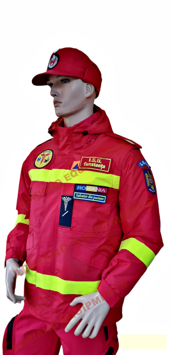 Scurta Parka Smurd cu maneci,gluga si mesada detasabila si cu benzi reflectorizante [4]