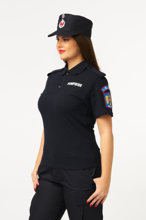 Tricou polo pompieri maneca scurta cu suport de grad [3]