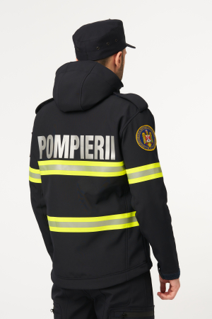Jacheta softshell Pompieri navy cu benzi reflectorizante [1]