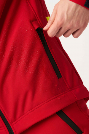 Jacheta softshell Smurd rosu cu benzi reflectorizante [3]