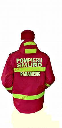 Scurta Parka Smurd cu maneci,gluga si mesada detasabila si cu benzi reflectorizante [3]