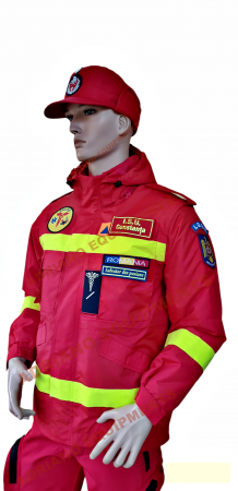 Scurta Parka Smurd cu maneci,gluga si mesada detasabila si cu benzi reflectorizante [3]
