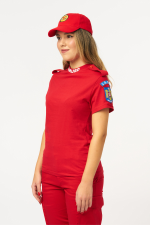 SMURD - Tricou glat  Smurd maneca scurta cu epoleti pentru suport grad