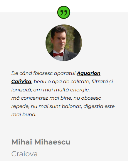 Aquarion Calivita-produce apă ionizată alcalină şi acidă. Tehnologie de ultima generatie [9]
