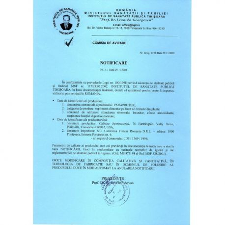 ParaProtex Calivita (100 tablete) asigura protectia  antiparazitară şi antimicrobiană. [4]