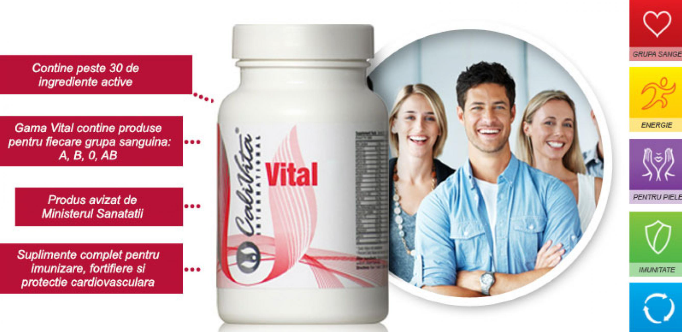 Vital AB este preparat natural cu 44 de substante active intr-o tableta. [2]