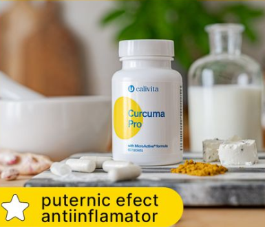 Produse naturiste pt oase si articulatii - Curcuma Pro Calivita (60 tablete) - menține flexibilitatea și funcționarea normala a articulațiilor,