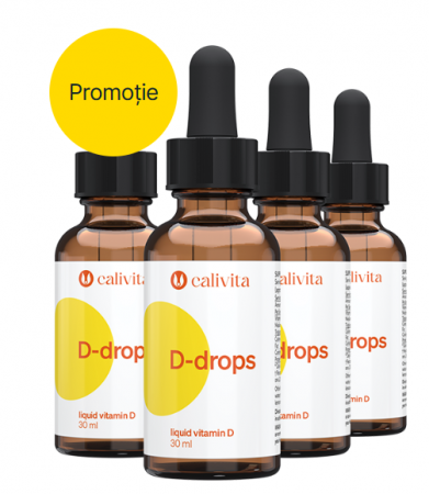 Vitamine - Pachet D-drops (3+1 Gratis) - Vitamina D3 Lichida (4 x 30 ml)