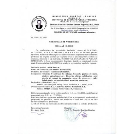 Afectiuni ORL-Remedii, retete si produse naturiste - Lion Kids Vitamina C de la Calivita este o sursa de vitamina C naturala