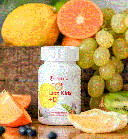 Afectiuni metabolice si de nutritie - Lion Kids + Vitamin D, 90 tablete masticabile
