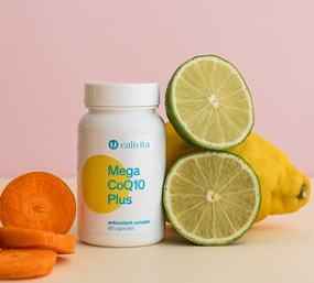 Pentru Sanatatea Inimii - Mega CoQ10 Plus conţine o  doză ridicată de CoQ10 - 50 mg - şi antioxidanţi (beta caroten, vitamina E şi seleniu),