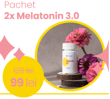 Pentru Stres, Oboseala, Somn - Melatonin 3.0 Pachet 2x60 tablete – adormire și ritm circadian