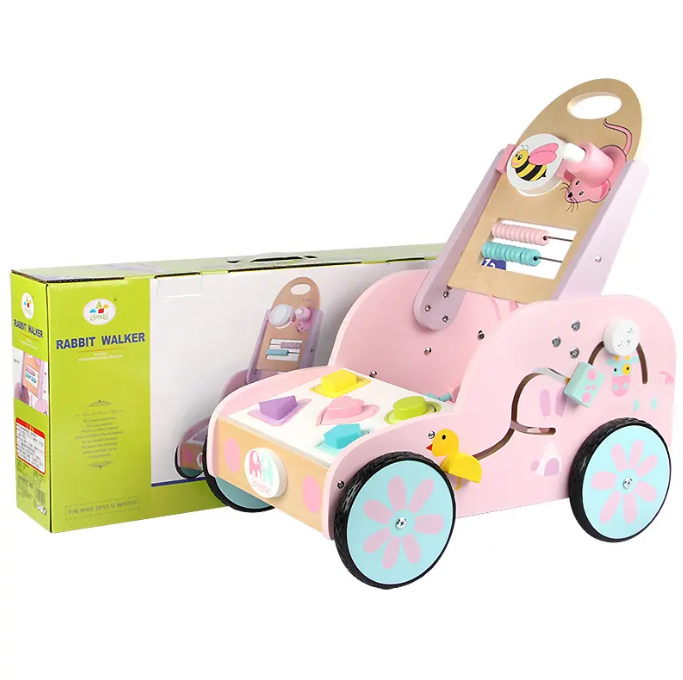 Antepremergator interactiv din lemn, stil Montessori, model Iepuraș, 18m+ [1]