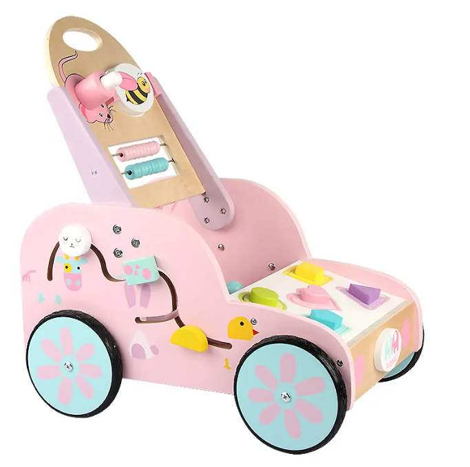 Antepremergator interactiv din lemn, stil Montessori, model Iepuraș, 18m+ [4]