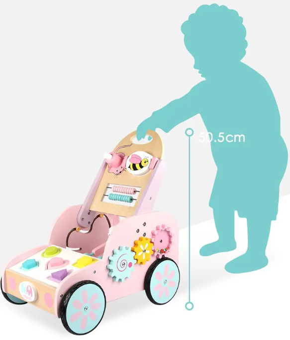 Antepremergator interactiv din lemn, stil Montessori, model Iepuraș, 18m+ [3]