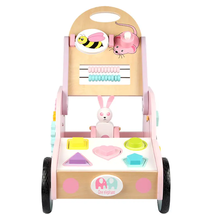 Antepremergator interactiv din lemn, stil Montessori, model Iepuraș, 18m+ [2]
