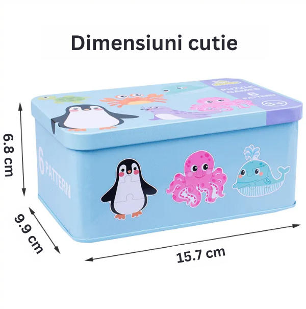Baby puzzle 6 in 1, cutie de metal, model Animale domestice [2]