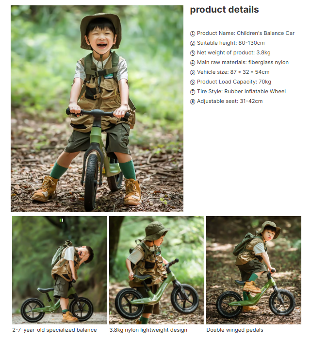 Bicicleta de echilibru fara pedale Ælements®, din fibra de carbon, ghidon rotativ 360, Manere silicon anti-alunecare, Scaun reglabil pe inaltime, Roti din cauciuc de 12 inch, 2-5 ani, Verde [9]