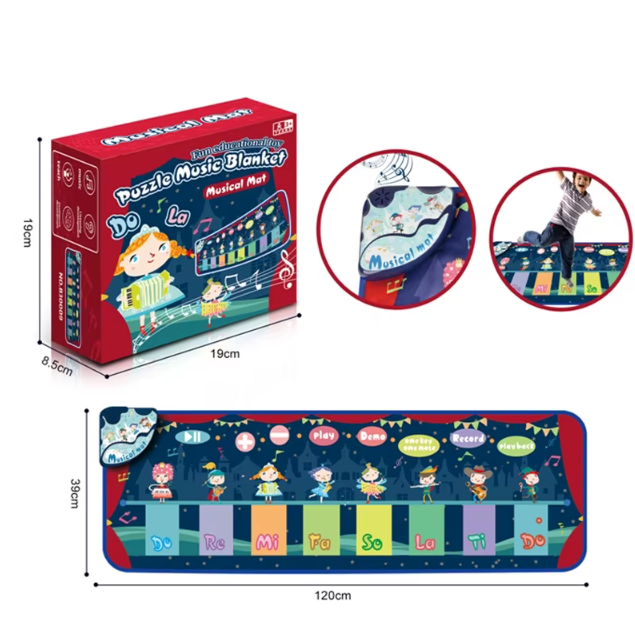 Covor muzical pentru copii Ælements, spate anti-alunecare, diferite sunete, inregistrare si redare, 120x39cm, +3ani [1]