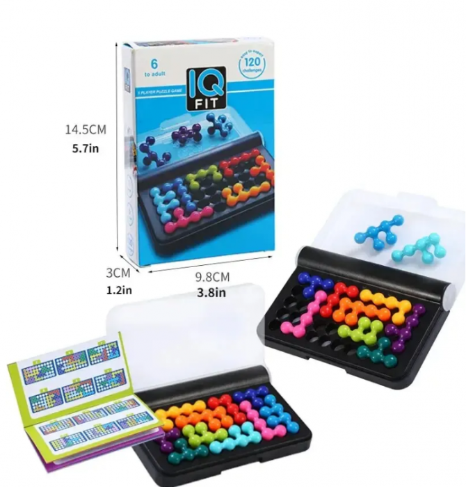 Joc de logica si inteligenta, carte cu 120 provocari, piese 3D, gandire spatiala, +6ani [3]