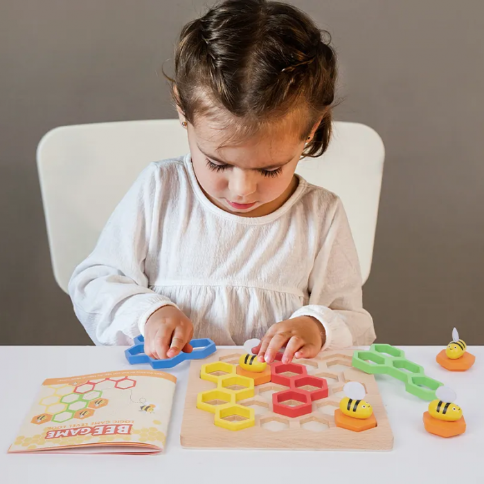 Jocul albinelor, joc de inteligenta, din lemn, stil Montessori, 80 de provocari, +5ani [2]