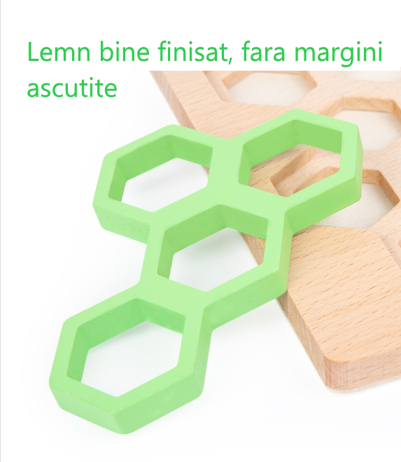 Jocul albinelor, joc de inteligenta, din lemn, stil Montessori, 80 de provocari, +5ani [7]