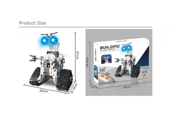 Kit de construit robot, telecomanda, lumini, 438 piese, STEM, +8ani [2]