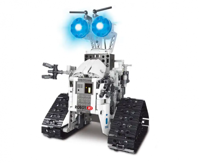 Kit de construit robot, telecomanda, lumini, 438 piese, STEM, +8ani [1]