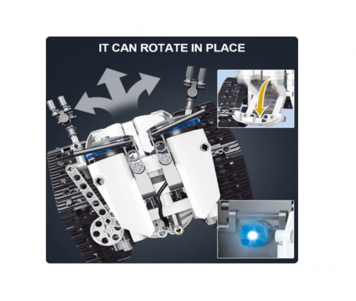 Kit de construit robot, telecomanda, lumini, 438 piese, STEM, +8ani [10]