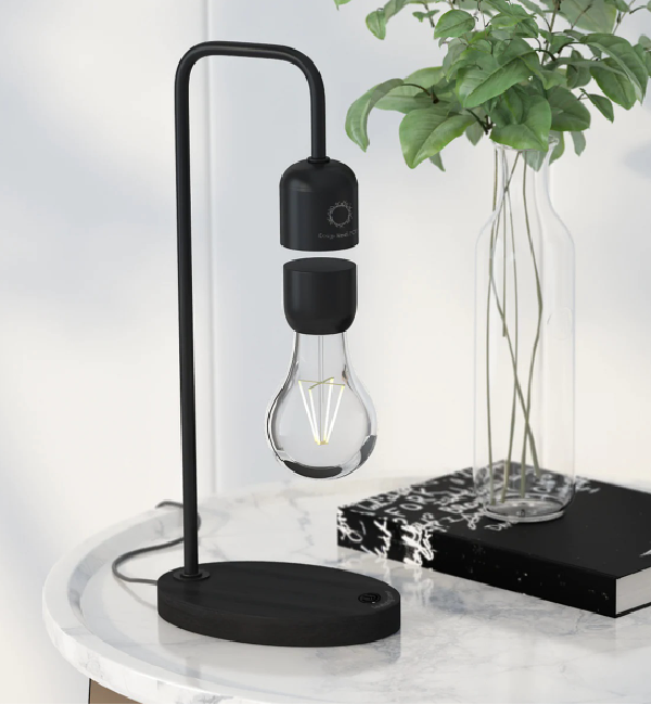 Lampa Ælements cu bec care leviteaza magnetic si incarcare Wireless, negru [8]