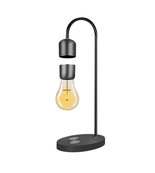 Lampa Ælements cu bec care leviteaza magnetic si incarcare Wireless, negru [2]
