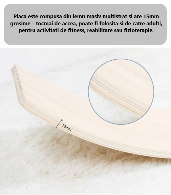 Placa de echilibru si balans, lemn natur, 83x29.5cm, +3ani [7]