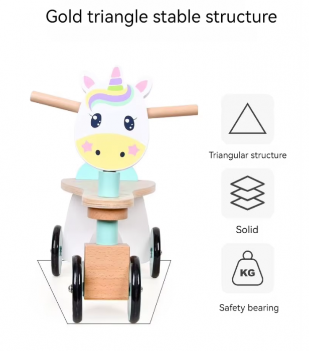 Ride-on din lemn, model Unicorn, +12m [2]