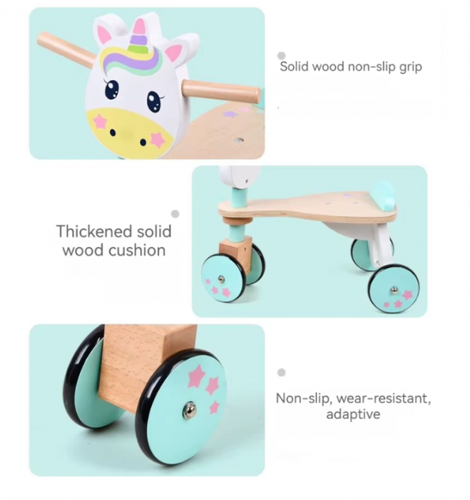 Ride-on din lemn, model Unicorn, +12m [3]
