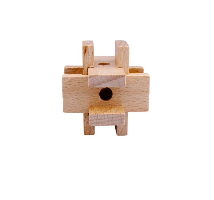 Set cu 8 puzzle-uri 3D din lemn si metal, joc de inteligenta, +6ani [9]