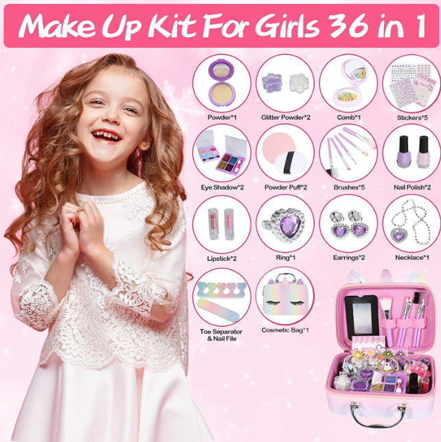 Set de machiaj pentru copii Ælements, model Unicorn, non-toxic, lavabil, usor de transportat [7]