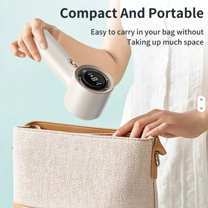 Ventilator de racire portabil Ælements®, cu ecran LCD, 100 de viteze, design compact, lumina RGB, baterie 3000mAh, milky-white [3]